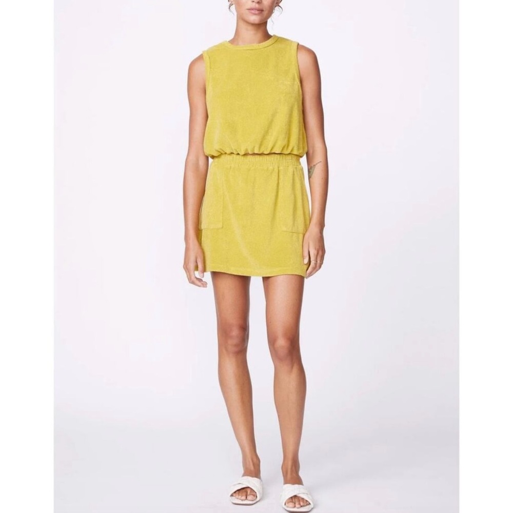 Monrow Yellow Mini Skirt & Tank Top Set – Size S Top / M Skirt